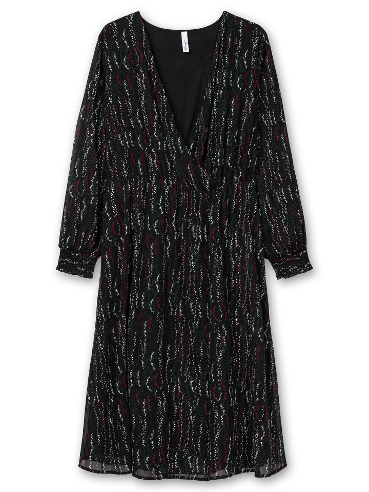 sheego Chiffonkleid in schwarz gemustert günstig kaufen 48