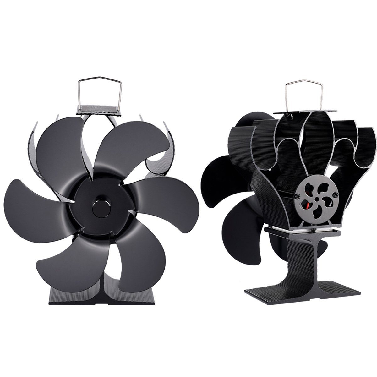meeteu Kaminventilator 6 Flügel Stromloser Kaminofen Ventilator Stove Fan, Ofenventilator Kaminofen Gebläse Lüfter Holzofen