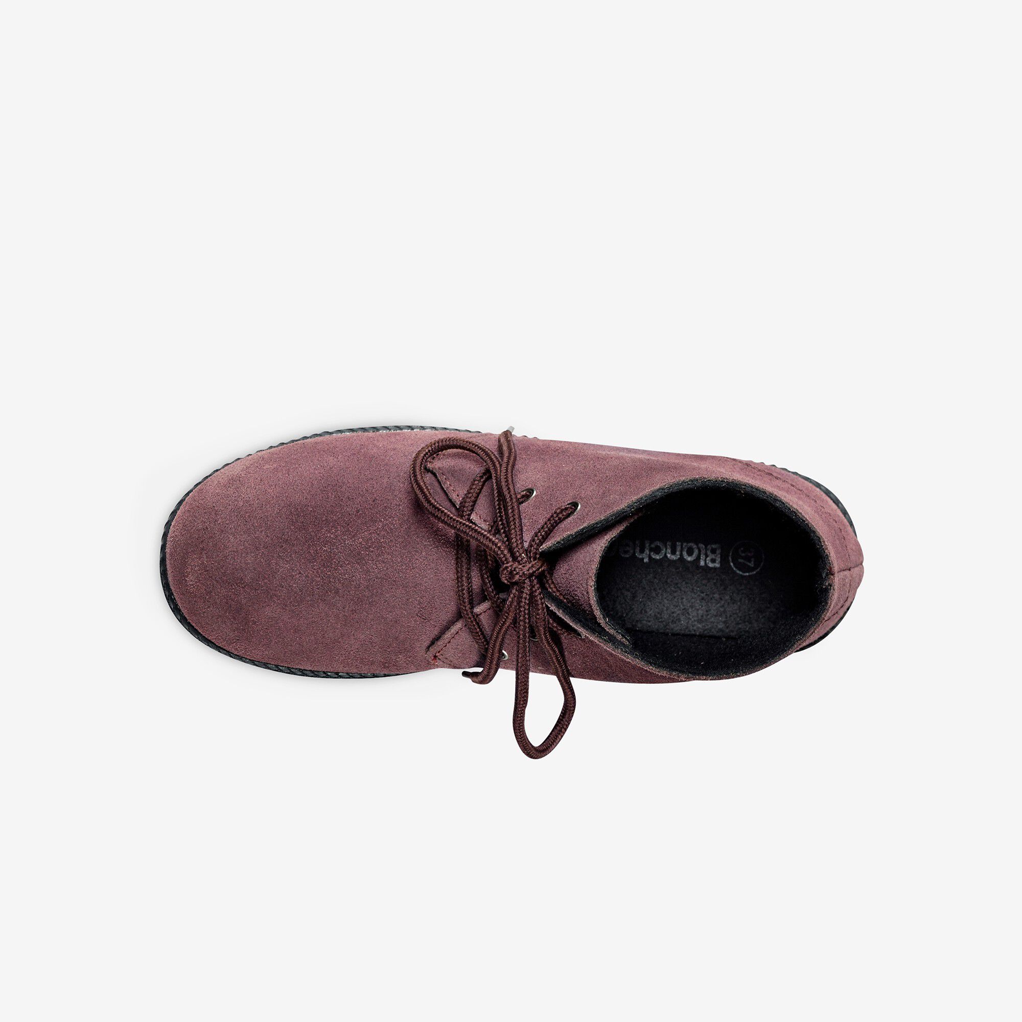 Bottines à lacet en croûte de cuir
