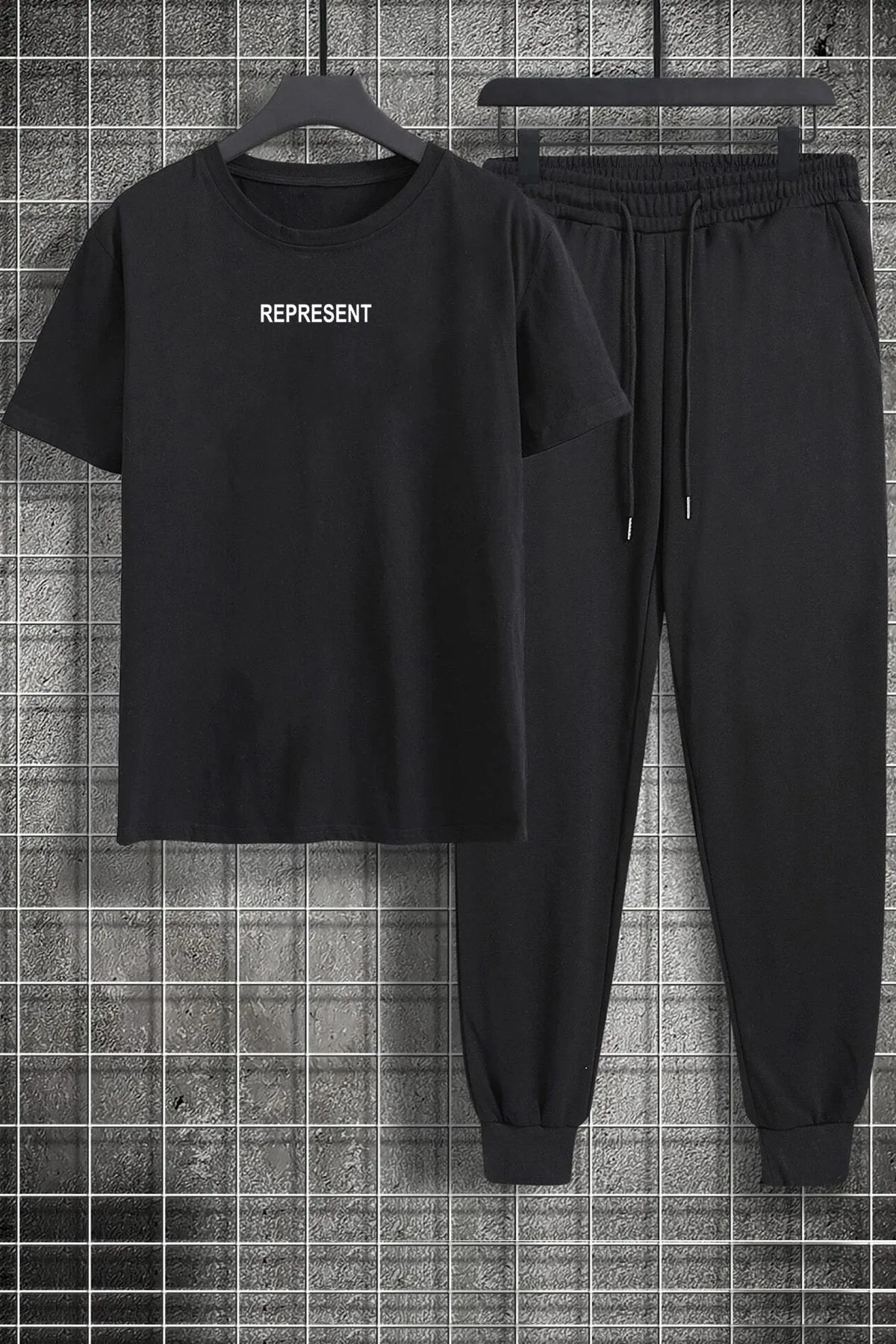 uyguntarz  Bedrucktes zweiteiliges Unisex-Trainingsanzugset von Represent