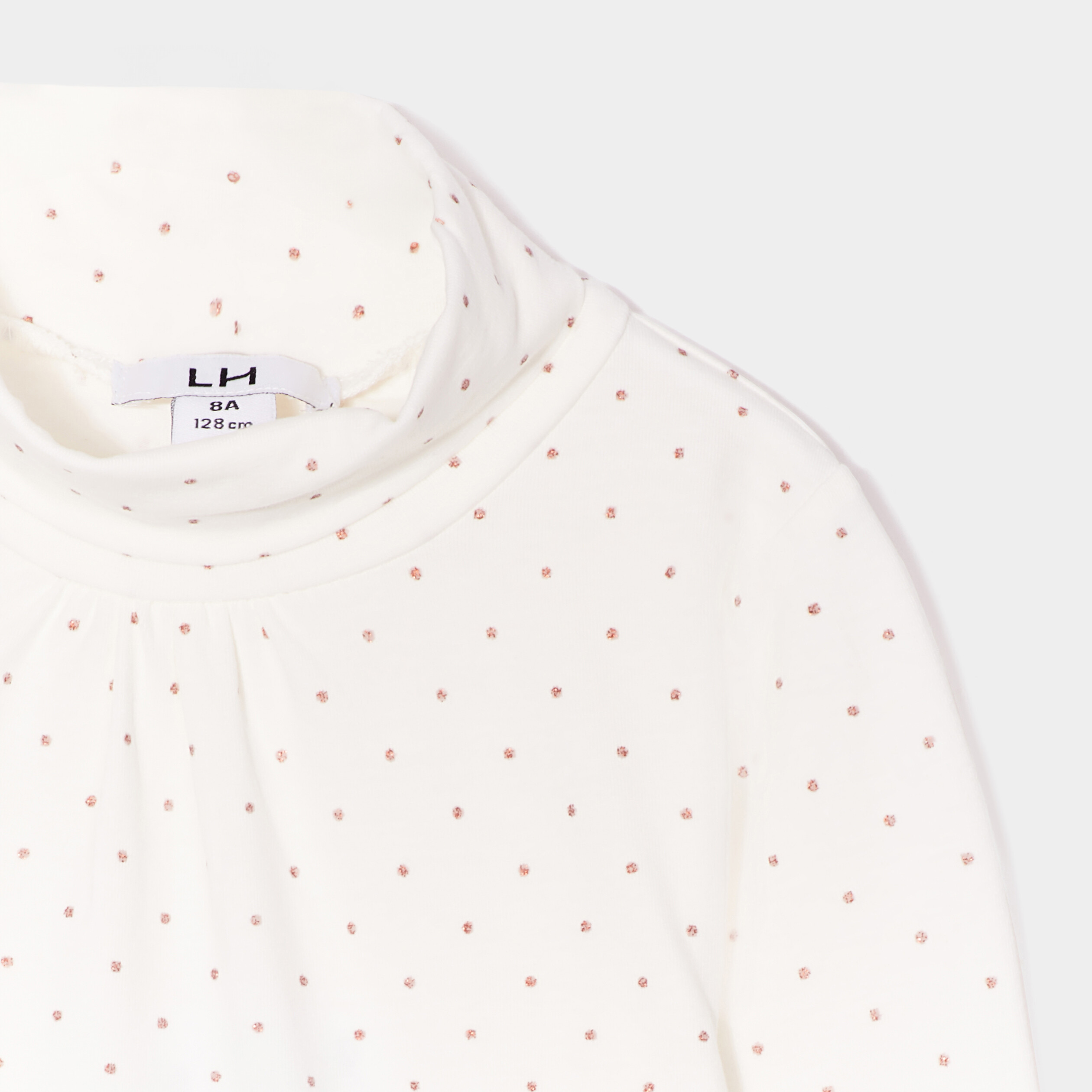 Lot 2 t-shirts col roulé ecru fille | La Halle