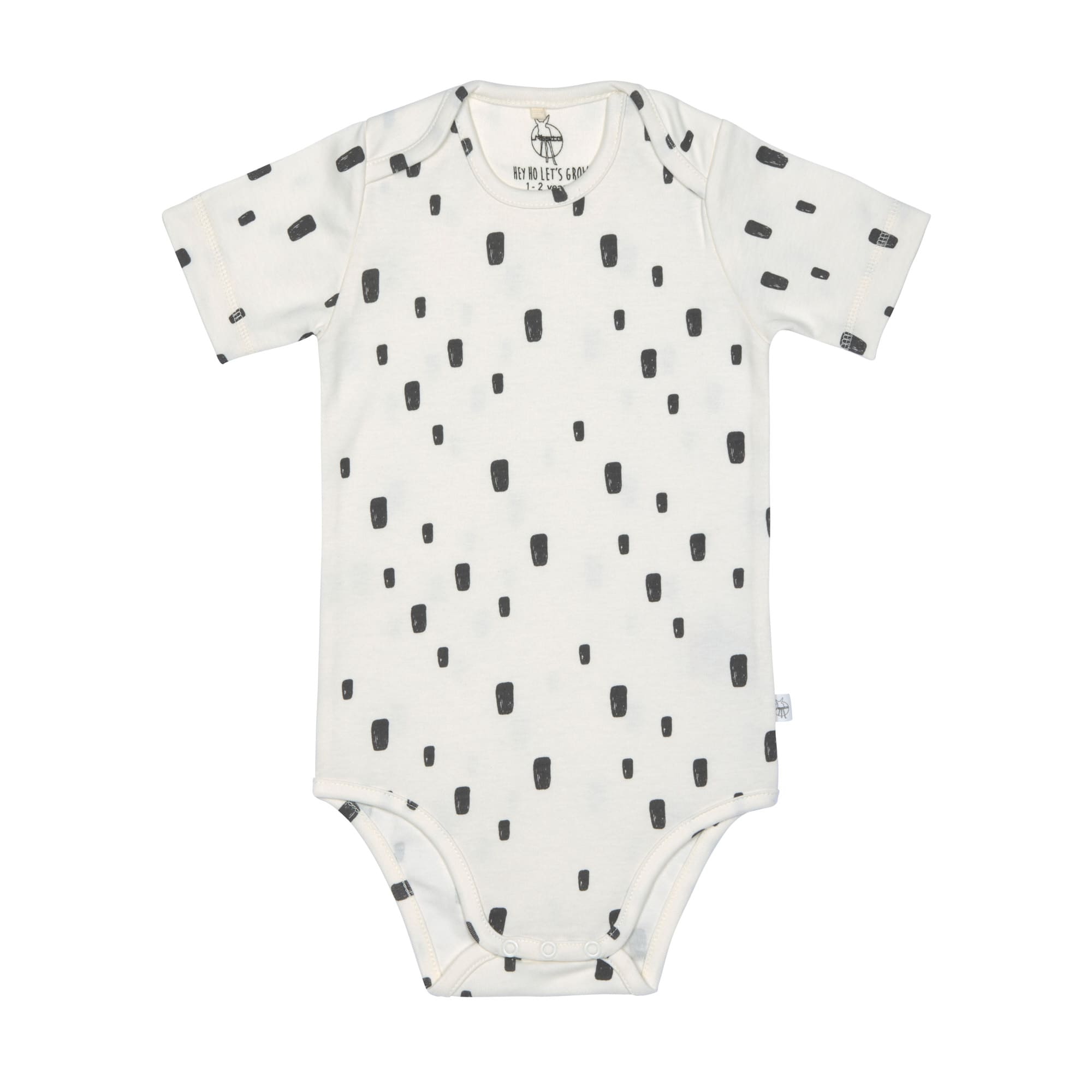 Baby Body kurzarm - Bio Baumwolle, Rechtecke, Weiß
