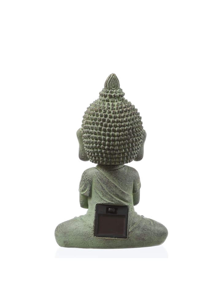 MARELIDA LED Solar Buddha Wackelfigur Gartenfigur H: 19cm Lichtsensor in hellgrau günstig kaufen onesize