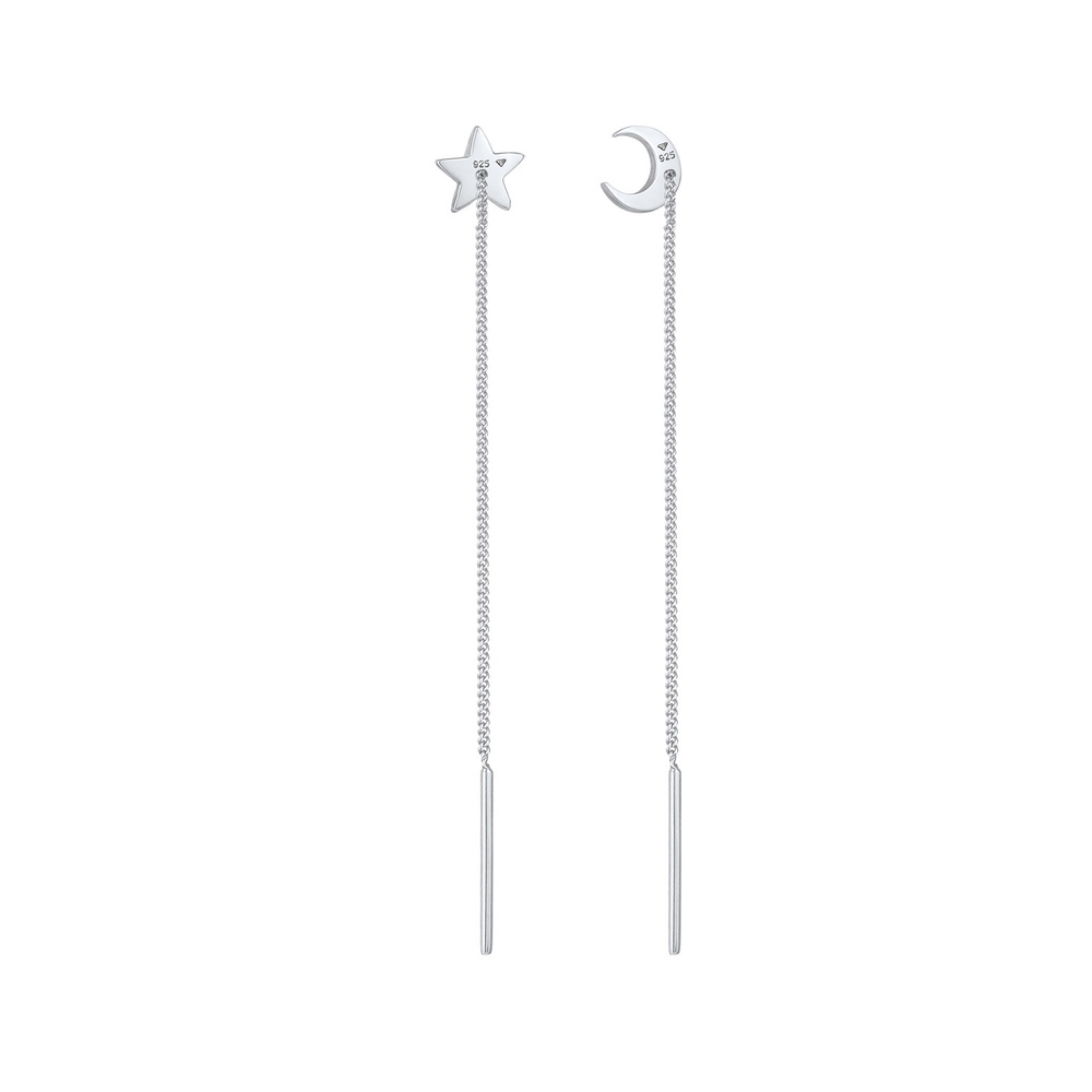 Elli Elli Boucles d'Oreilles Cintre pour dames - Astro Look de la lune et de l'étoile  Boucles d'oreilles