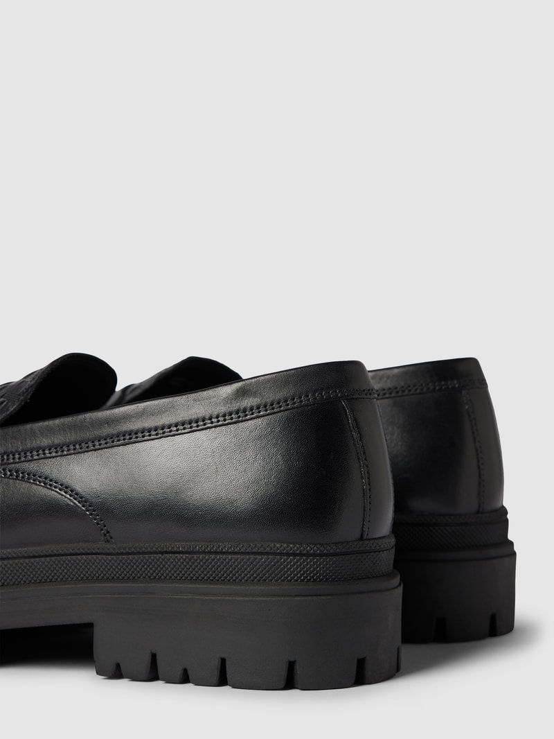 Penny-Loafer aus Leder mit Logo-Prägung Modell 'Bobby Antik' in schwarz