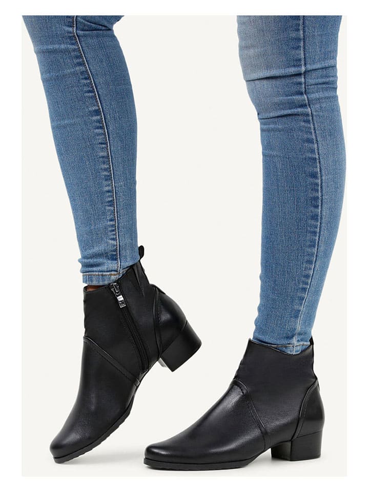 Caprice Leder-Stiefeletten in Schwarz günstig kaufen