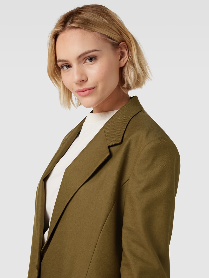 Blazer mit Reverskragen in dunkelgrün