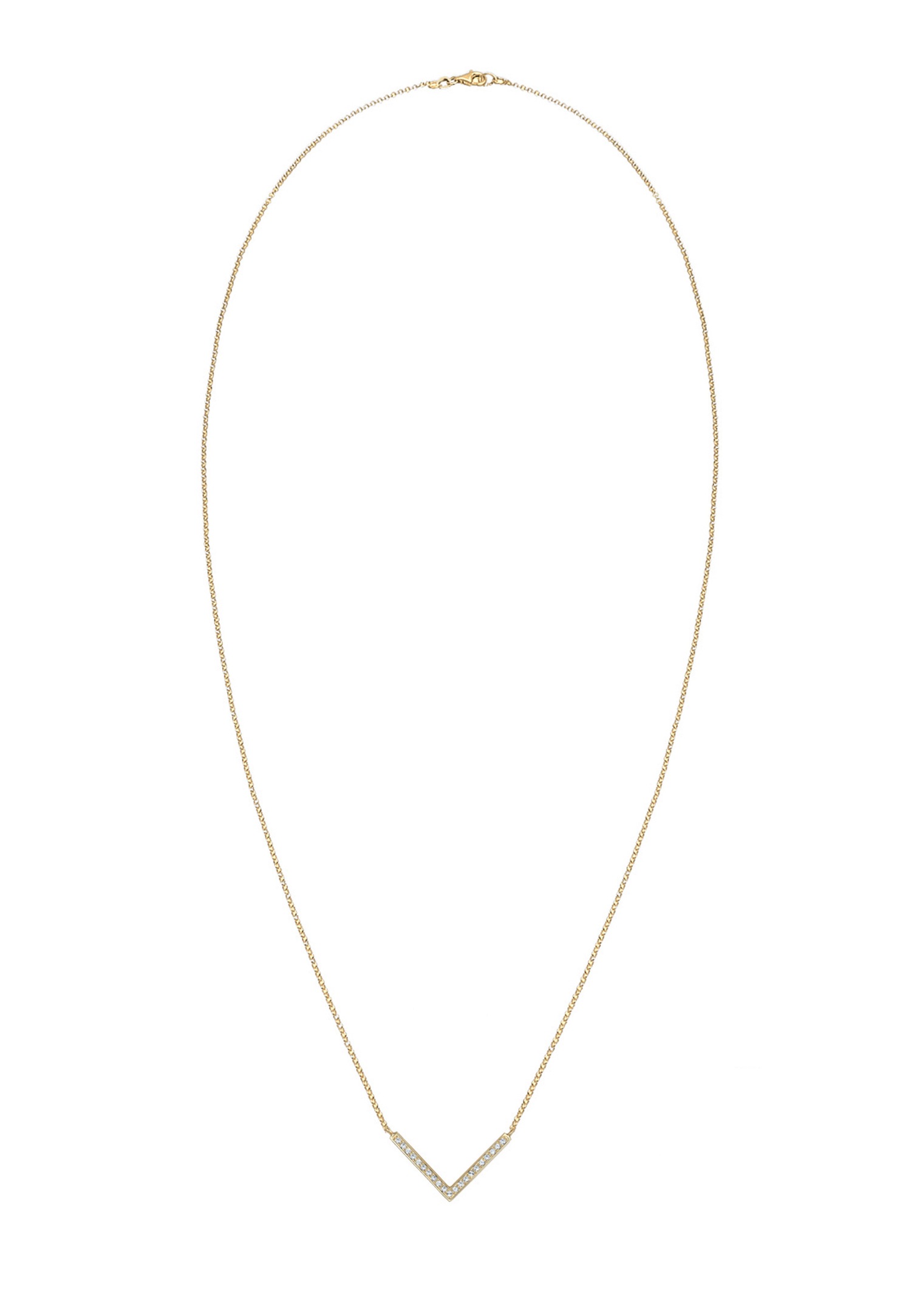 Elli női V-lánc kristályokkal, 925-ös sterling ezüstből, 45 cm hosszú