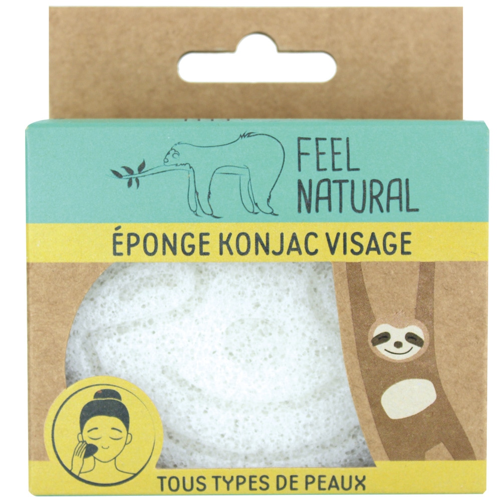 feel natural Eponge Konjac Visage Naturelle - Paresseux Accessoire Visage