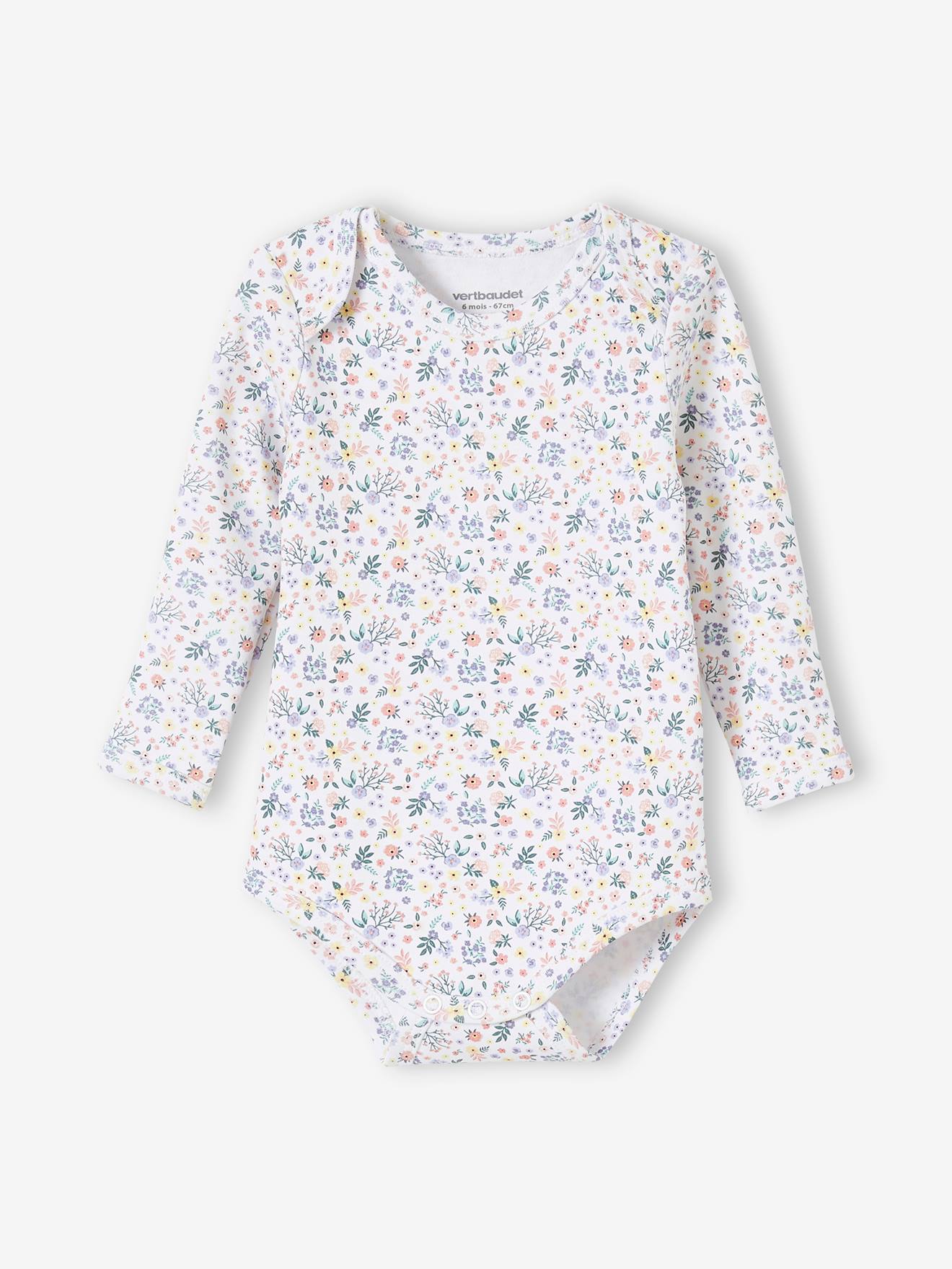 Lot de 5 bodies manches longues bébé emmanchure US lot rose grisé