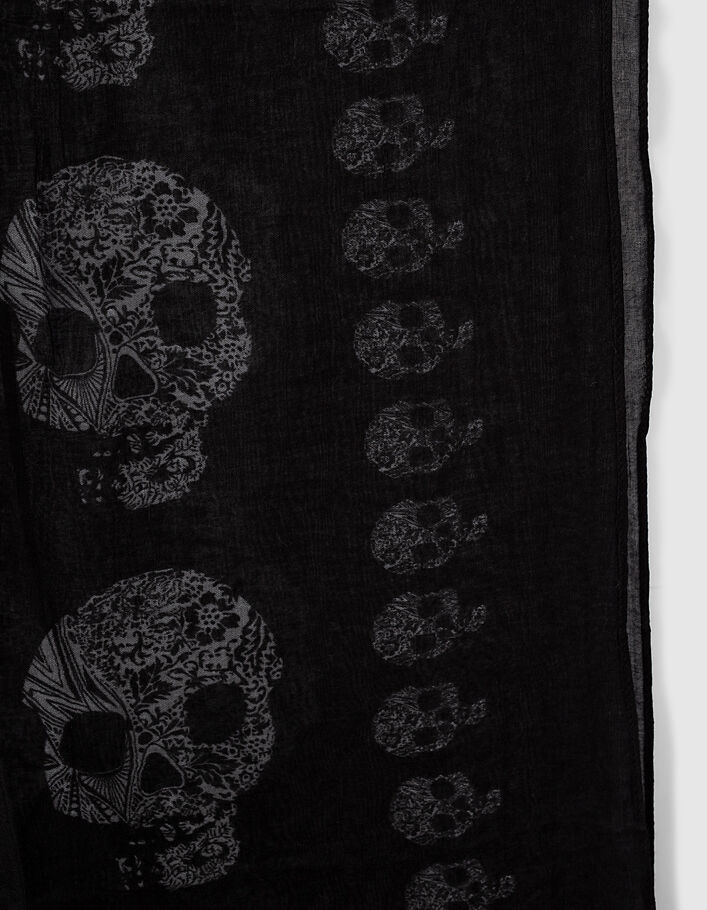 Chèche noir motif tête de mort Homme