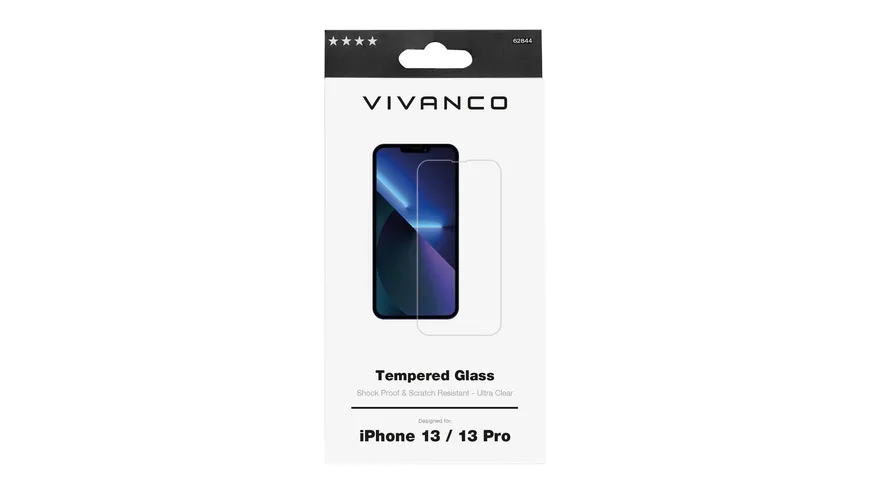 Vivanco 2D Displayschutzglas für iPhone 13, iPhone 13 Pro