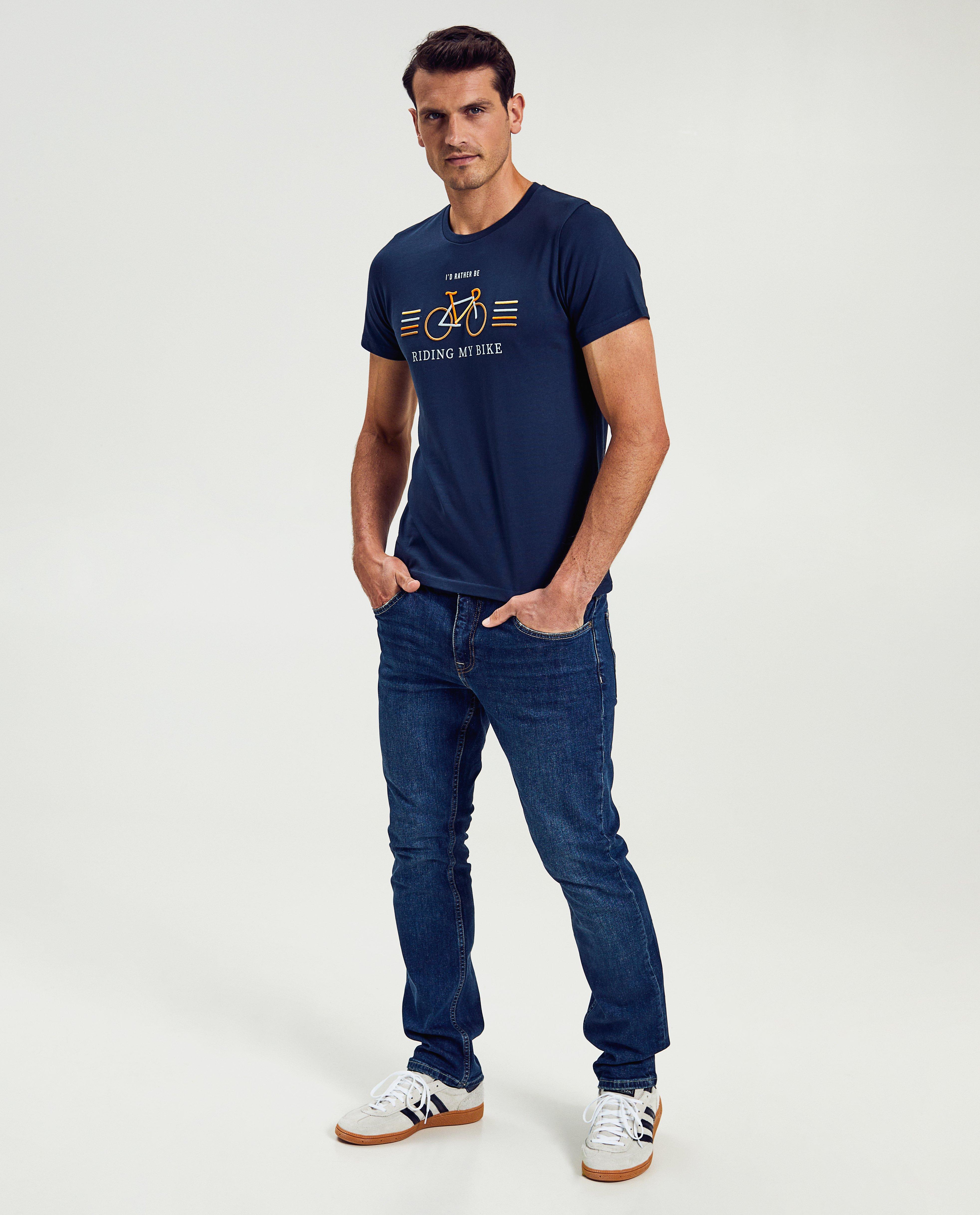 Tricou Baptiste Blue din bumbac organic, albastru închis pentru adulți