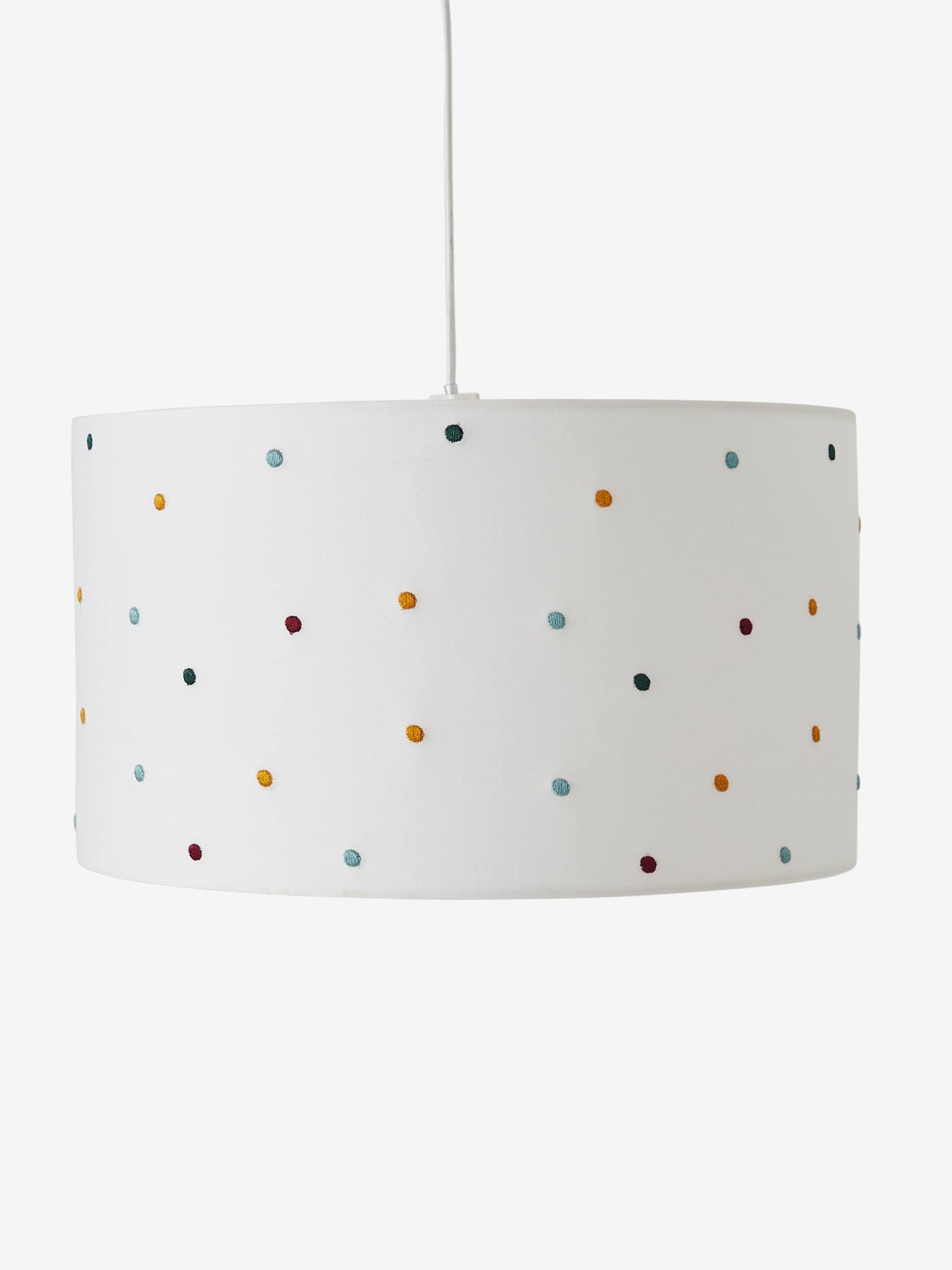 Abat-jour pour suspension pois brodés Petits Pois beige / multicolore