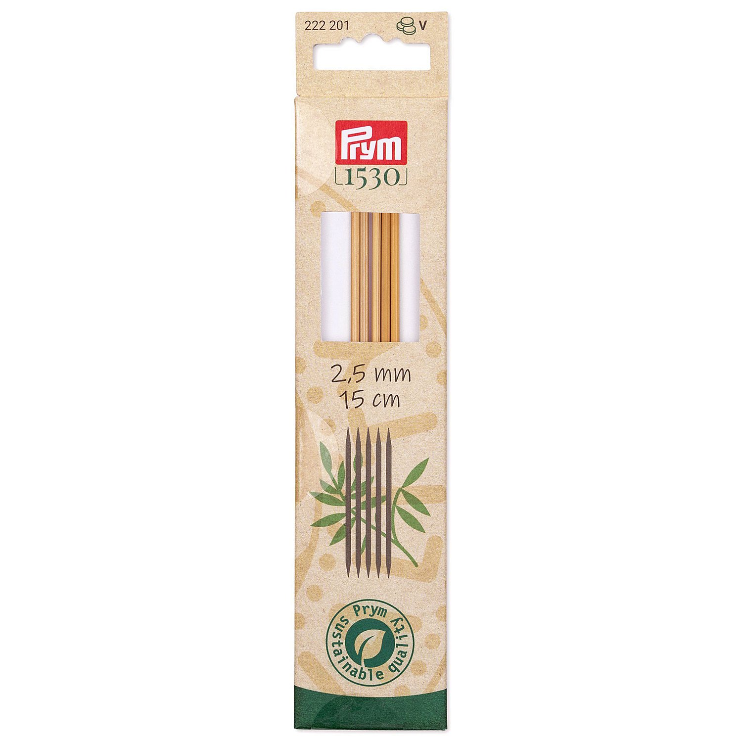 Prym Strumpfstricknadeln, Bambus, 15 cm