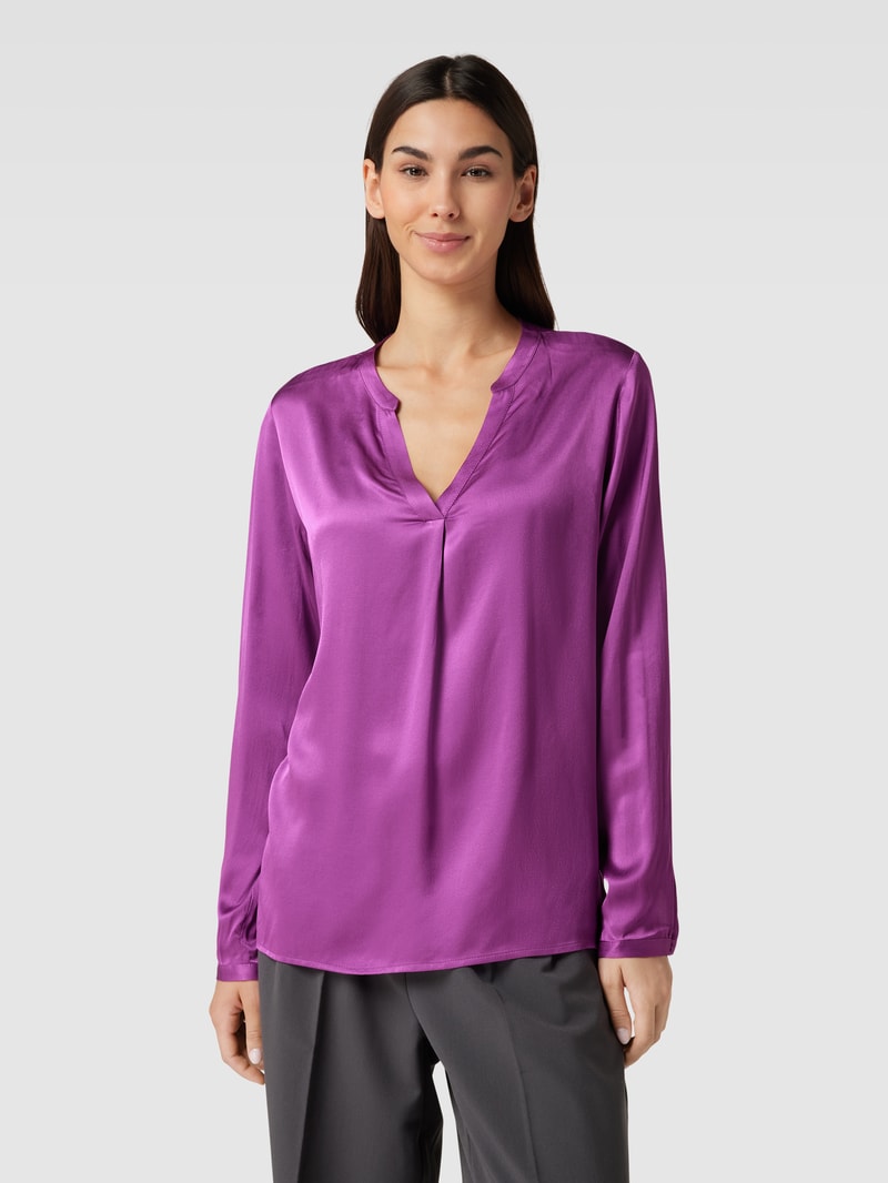 Blusenshirt mit V-Ausschnitt in fuchsia