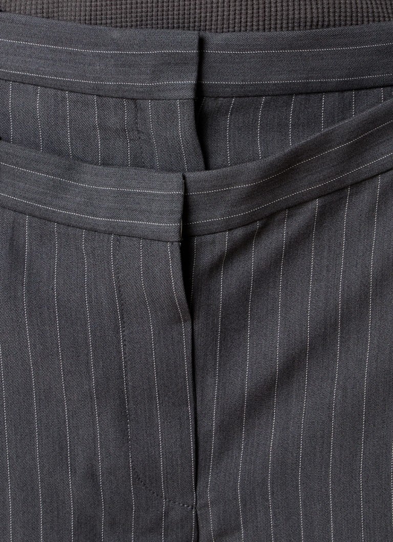 Ψηλόμεσο ριγέ παντελόνι Acne Studios με φαρδιά γραμμή και ανάμεικτο μαλλί