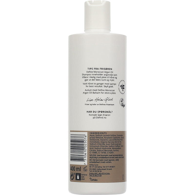 Define Define shampoo 400 ml Moroccan Argan Oil