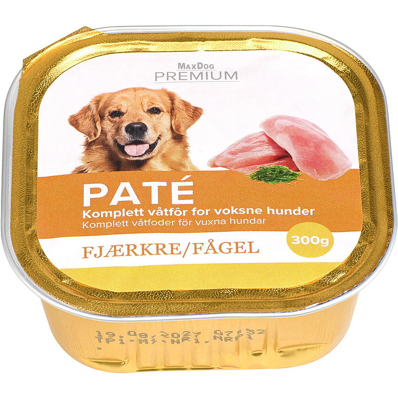 MaxDog Hundemat 300 g fugl pate MaxDog