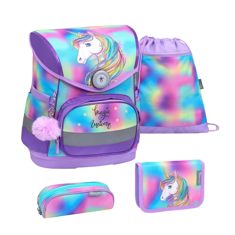 Belmil Compact ergonomisches Schulranzen-Set 4-teilig - Rainbow Color