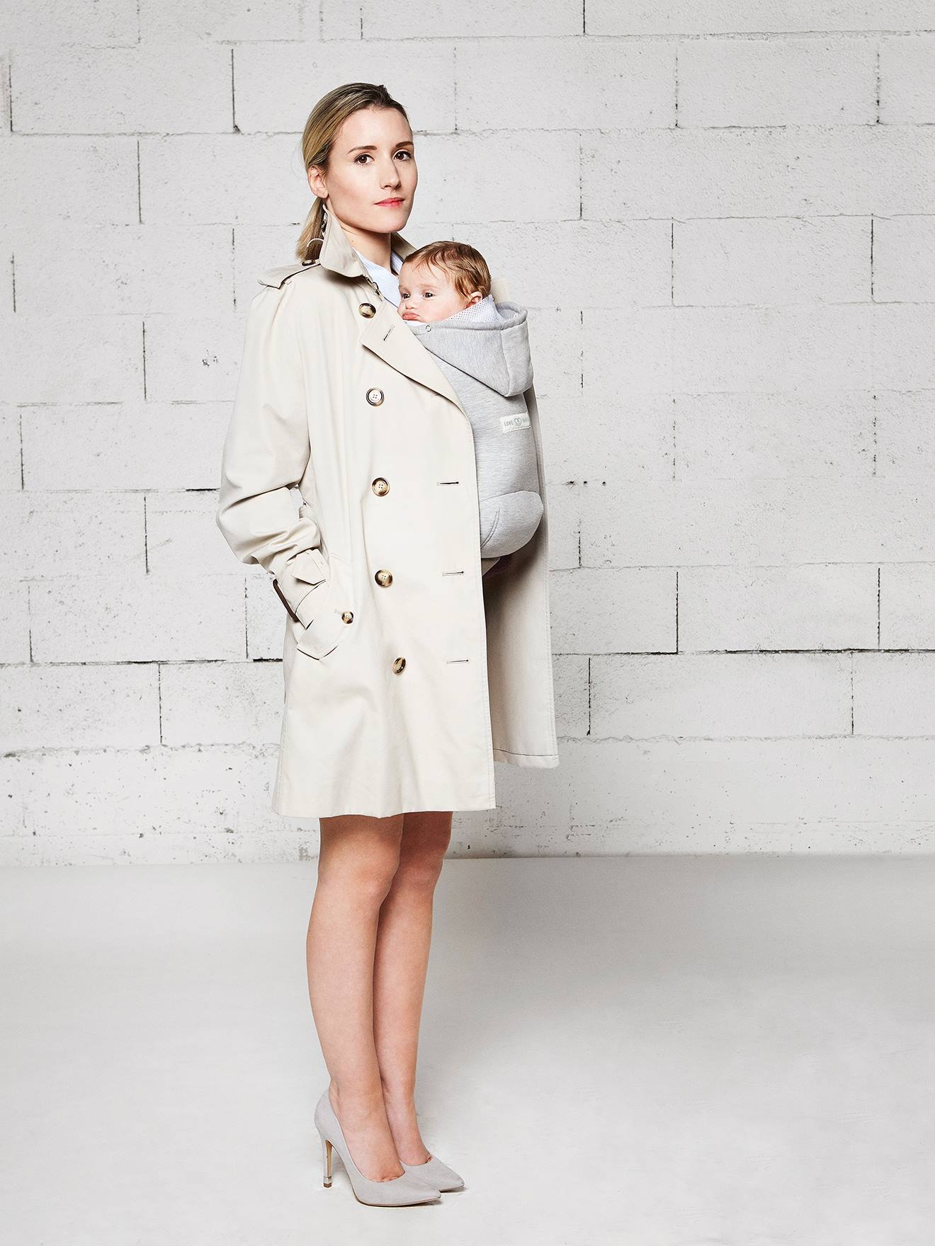 Pack HoodieCarrier + cale-tête et réhausseur LOVE RADIUS gris flanelle