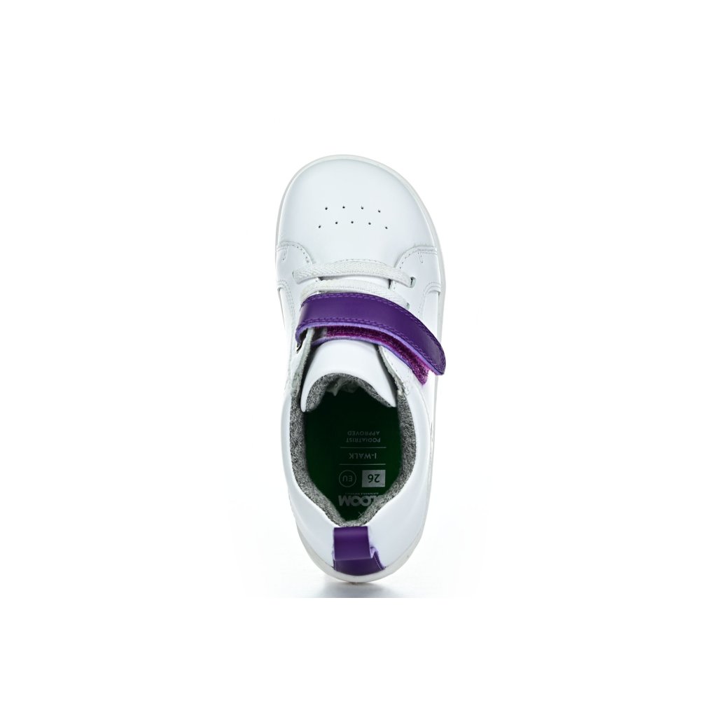 Bobux Pace Optical White-Murasaki Purple (I Walk) Barfußsneakers