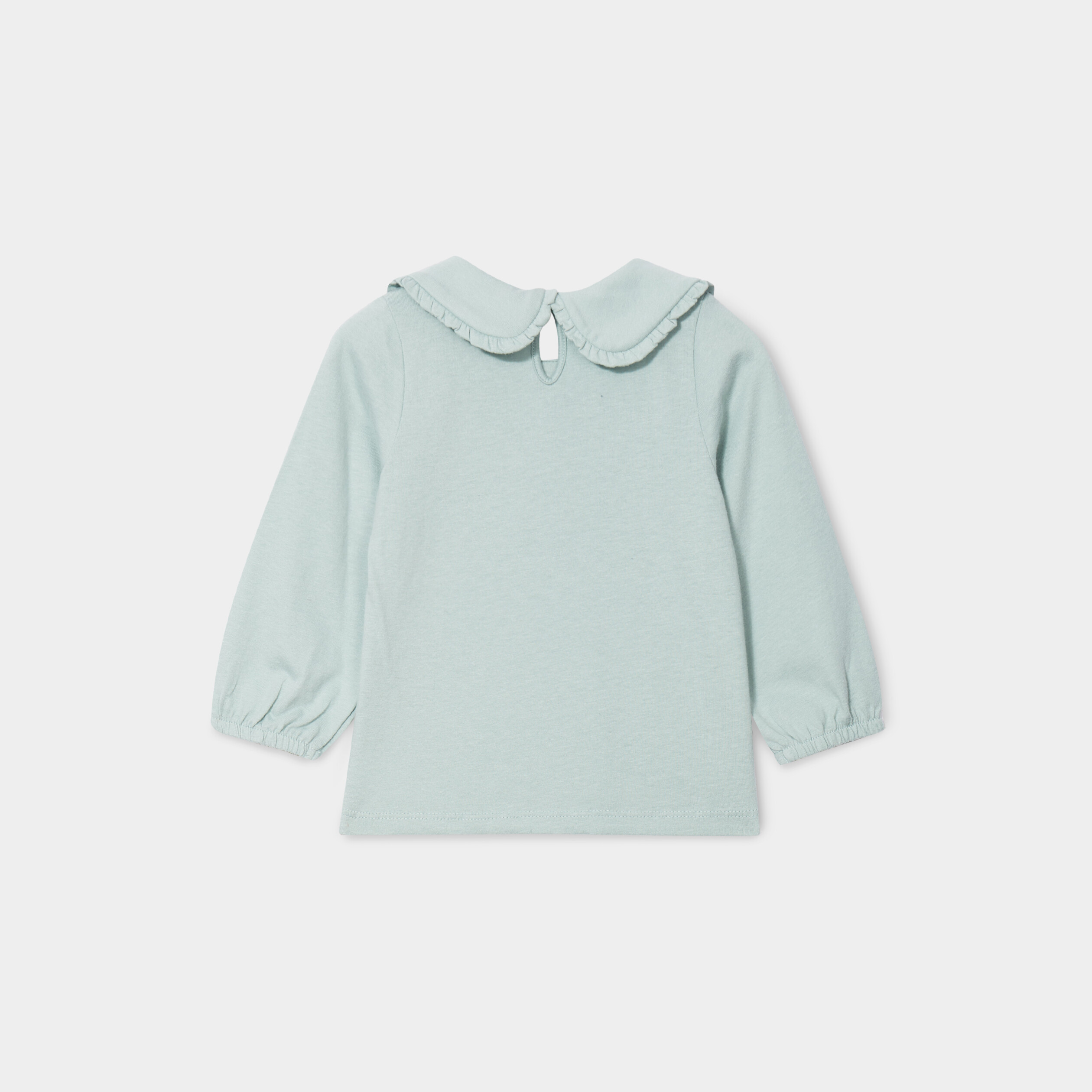 T-shirt col claudine coton Creeks bleu gris bébé fille | La Halle