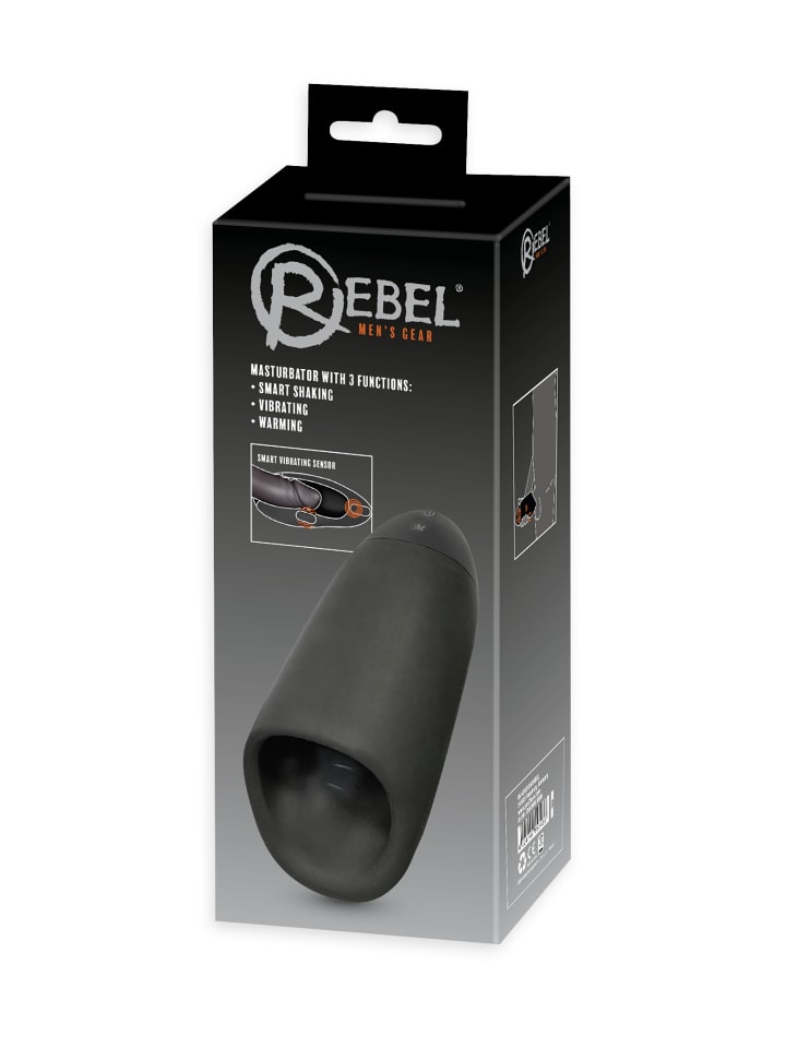 Rebel Masturbator Masturbator with 3 Functions in schwarz günstig kaufen 20 cm