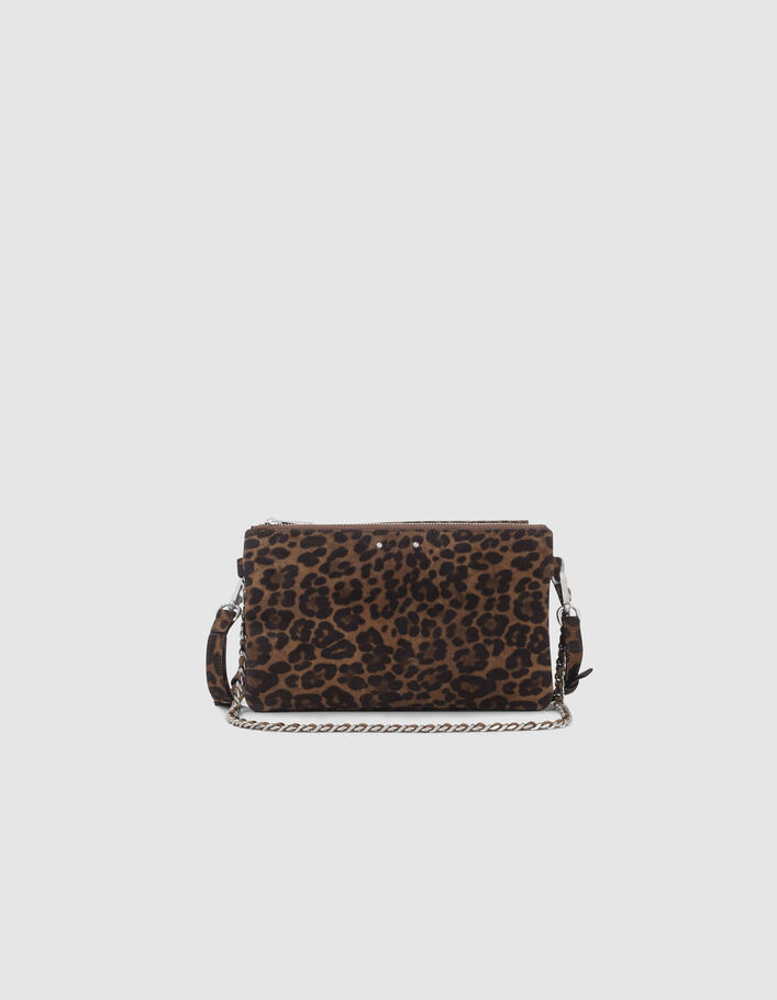 Le 111 MEATPACKING camel cuir velours motif léopard Femme
