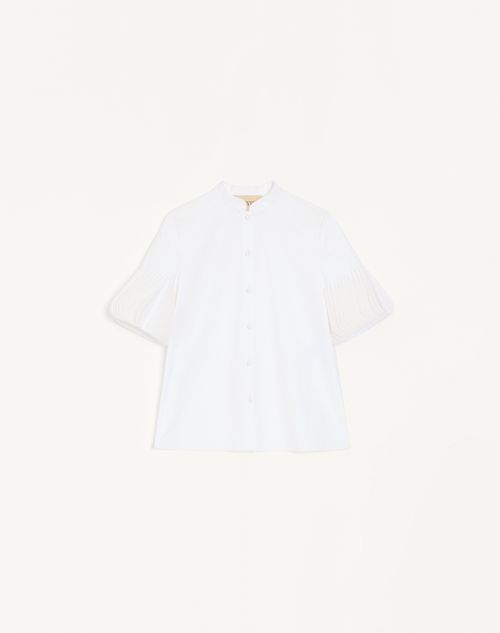 Camisa de algodão popeline bordada