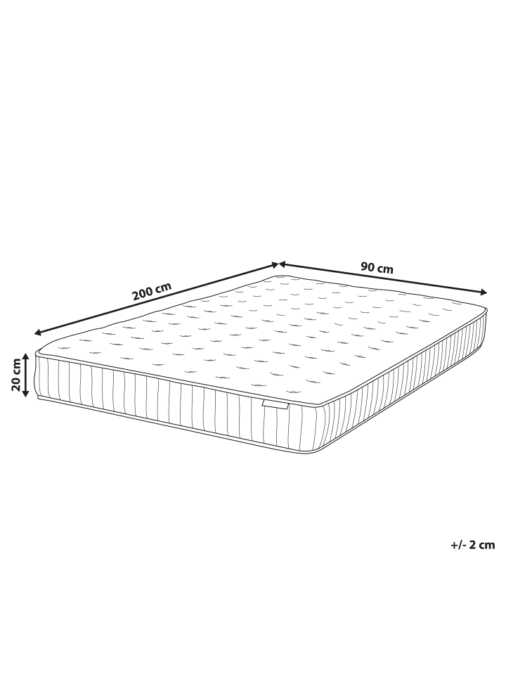 Beliani Matratze DREAM in Weiß - (W) 90 x (H) 20 x (L) 200 cm günstig kaufen onesize