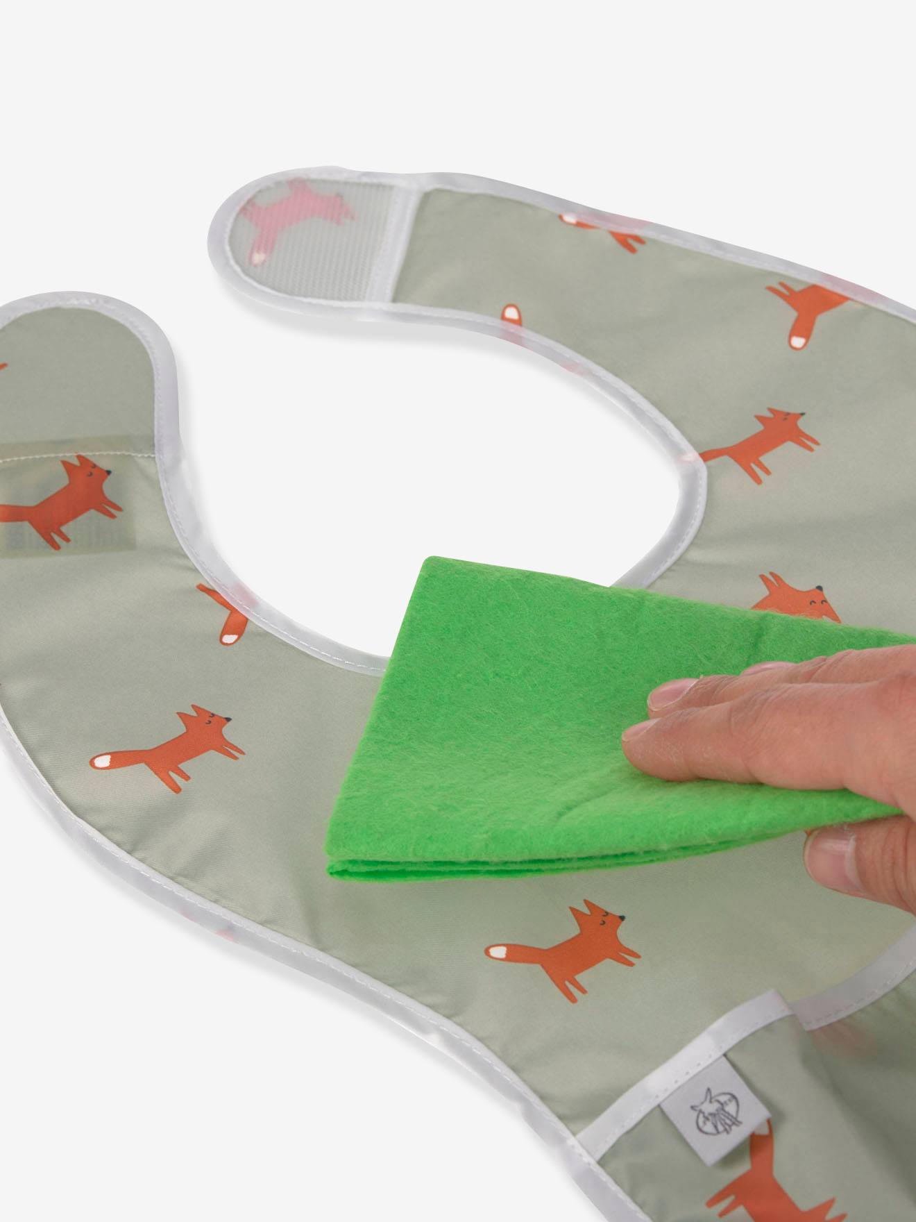 Lässig Baby Lätzchen-Set mit Auffangtasche LITTLE FOREST LÄSSIG - weiß+rosa