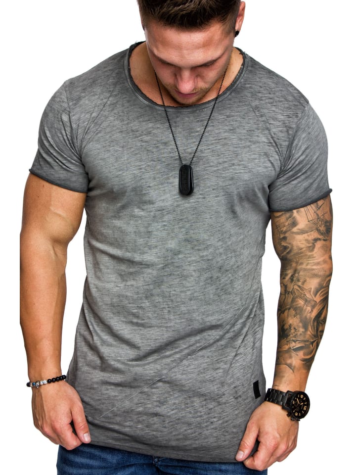 Amaci&Sons Oversize T-Shirt mit Rundhalsausschnitt TIJUANA in Anthrazit günstig kaufen