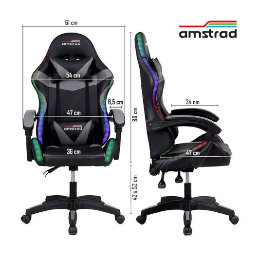 Scaun de gaming AMSTRAD AMS-900-LED-TOP1
