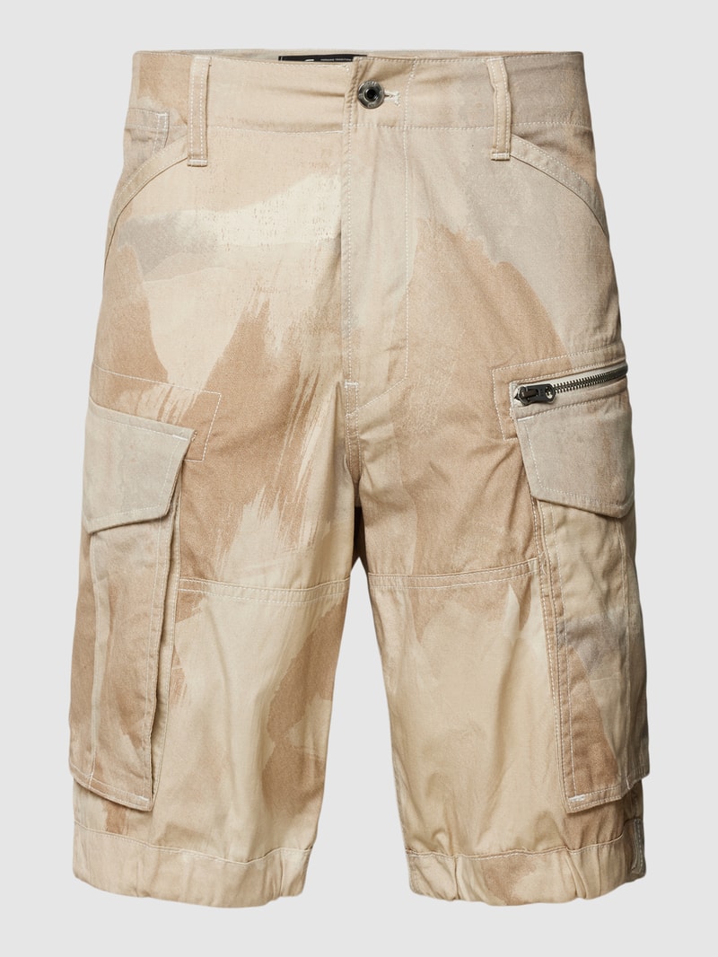 Cargoshorts mit Camouflage-Muster in weiß