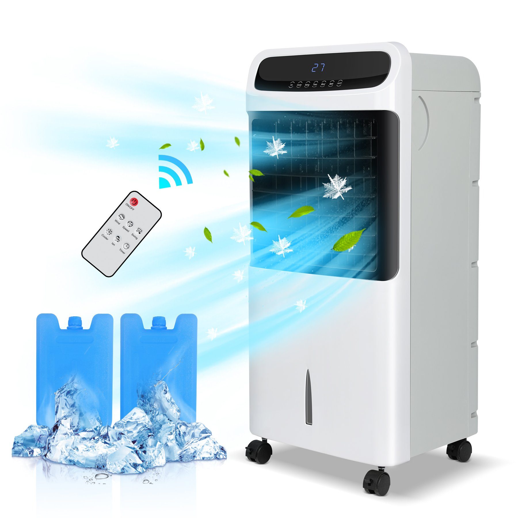 HomeMiYN Standventilator 12L Standventilator Klimagerät 4-in-1-Funktion Mobiles Klimagerät