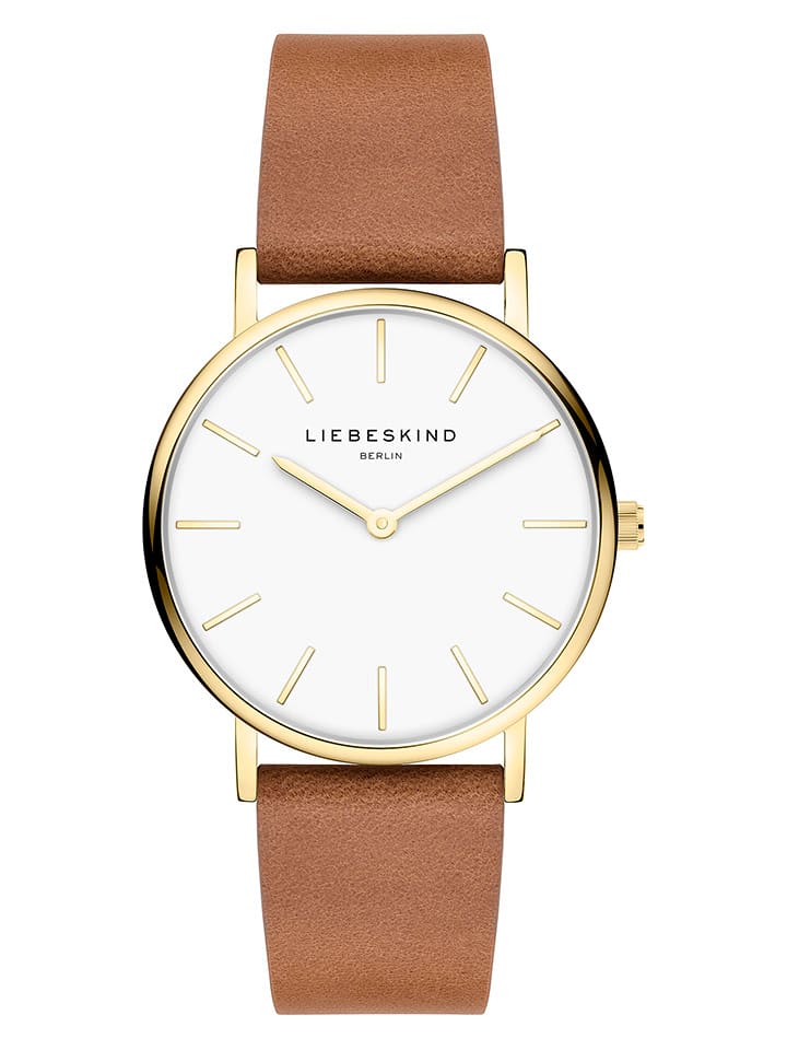 Liebeskind Quarzuhr in Hellbraun/ Gold/ Weiß günstig kaufen onesize