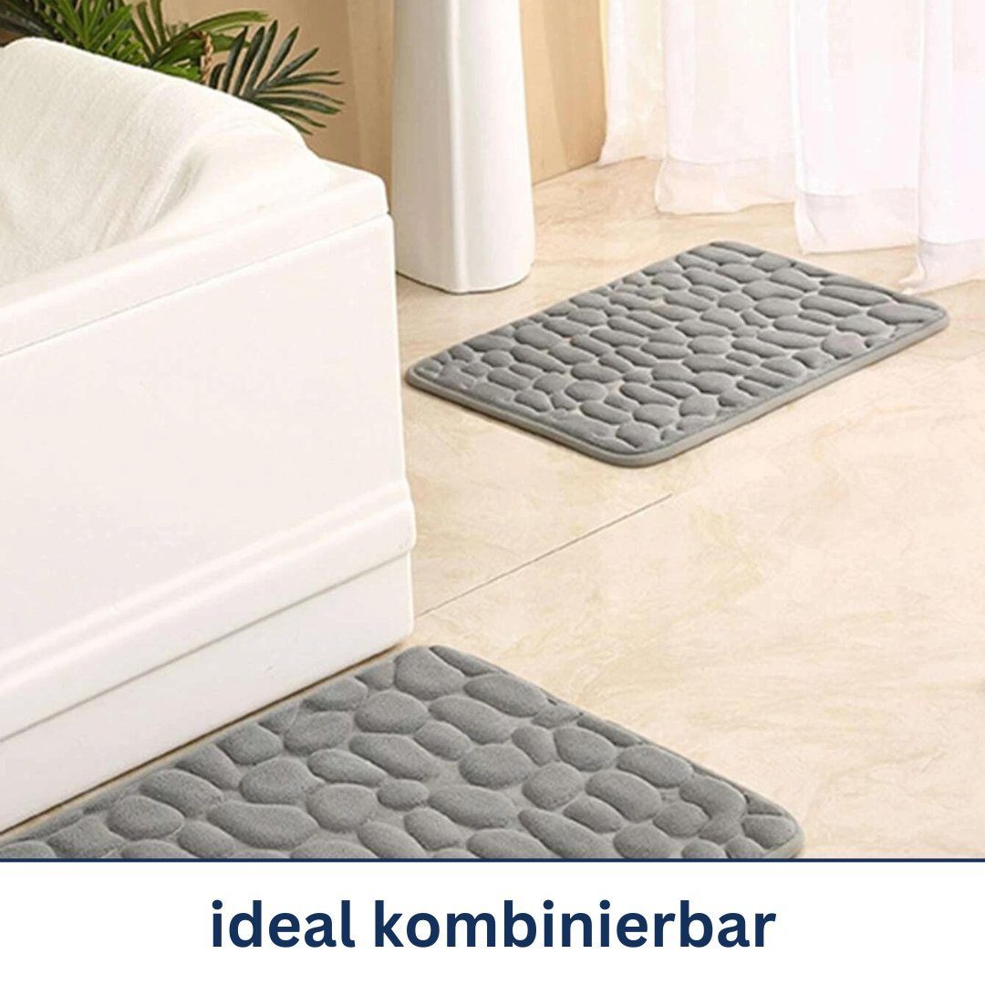 Badematte Badteppich rutschfeste Badematten, weicher und flauschiger Badteppich Novabad, rutschhemmend, beschichtet, Memory Schaum, trockene und schimmelresistente Badedecke, Memory Schaum, schnell trocknend, wasserabsorbierend, fußbodenheizungsgeeig