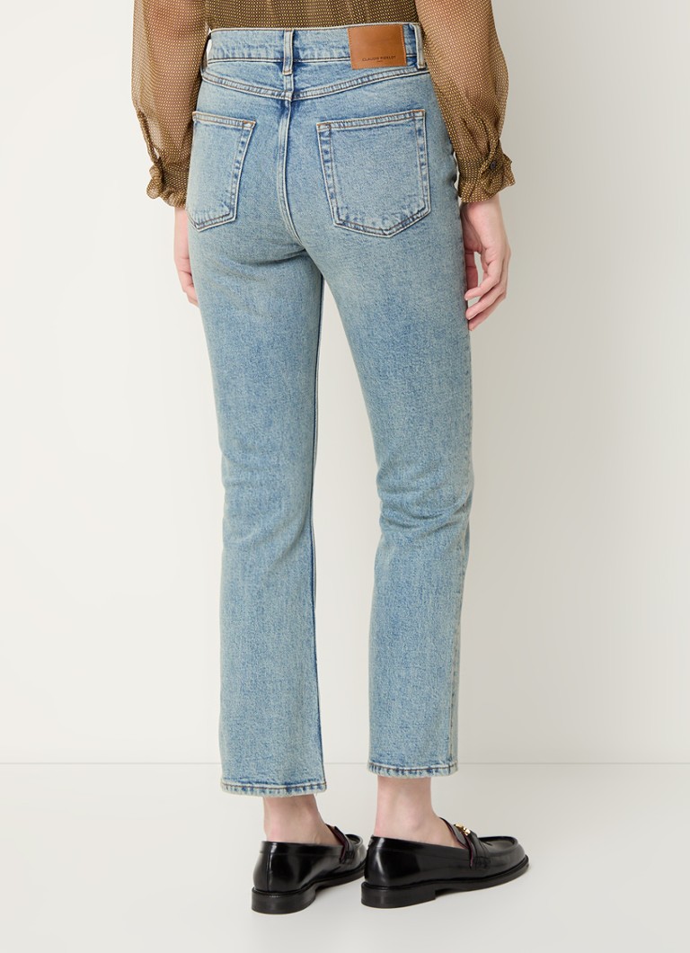 Blugi evazați crop cu talie înaltă Claudie Pierlot Louis, decolorare medie