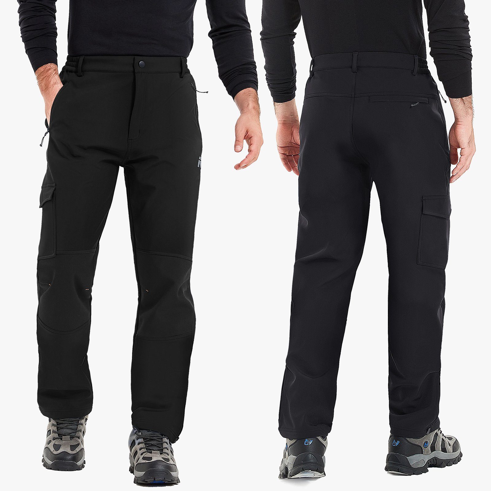 MEETYOO Outdoorhose Herren Trekkinghose Thermo Wanderhose Snowboardhose (Fleece Softshellhose, Radlerhose, Sports Hose, Cargohose) Skifahren, Snowboarden, Camping, Radfahren