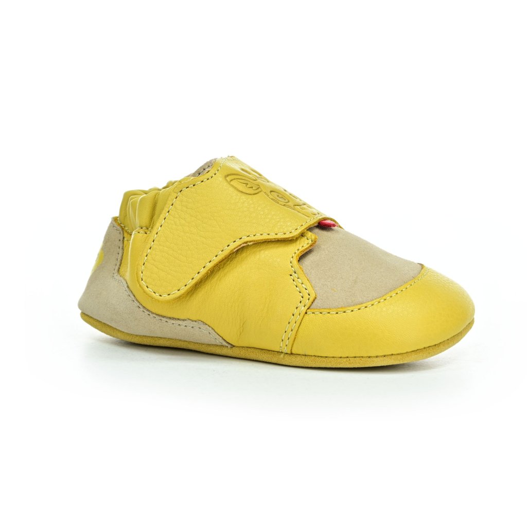 Affenzahn Krabbelschuh Leder Crawly Giraffe Yellow