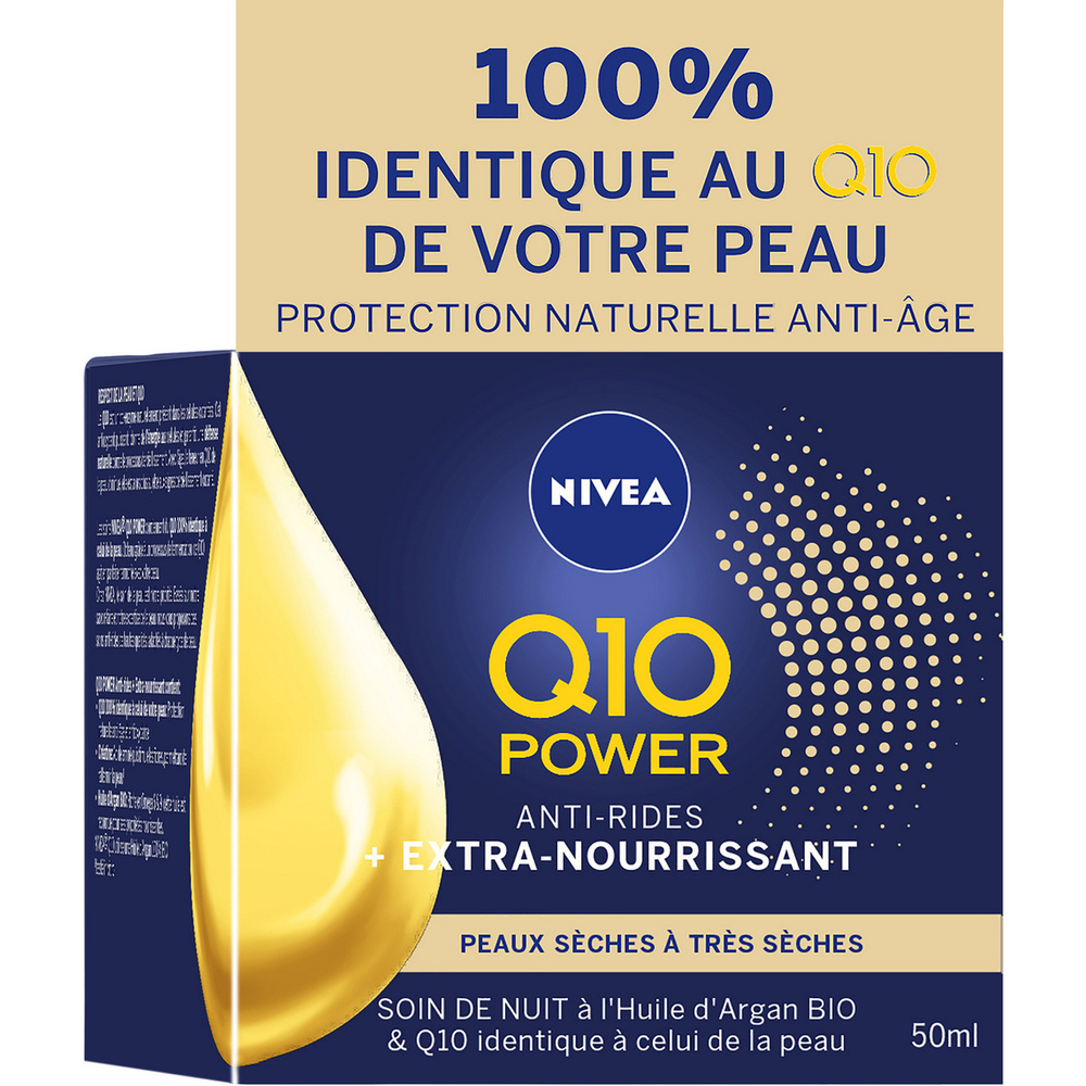 nivea Q10 POWER - Crème de nuit extra-nourrissant Soin visage anti-âge peaux sèches