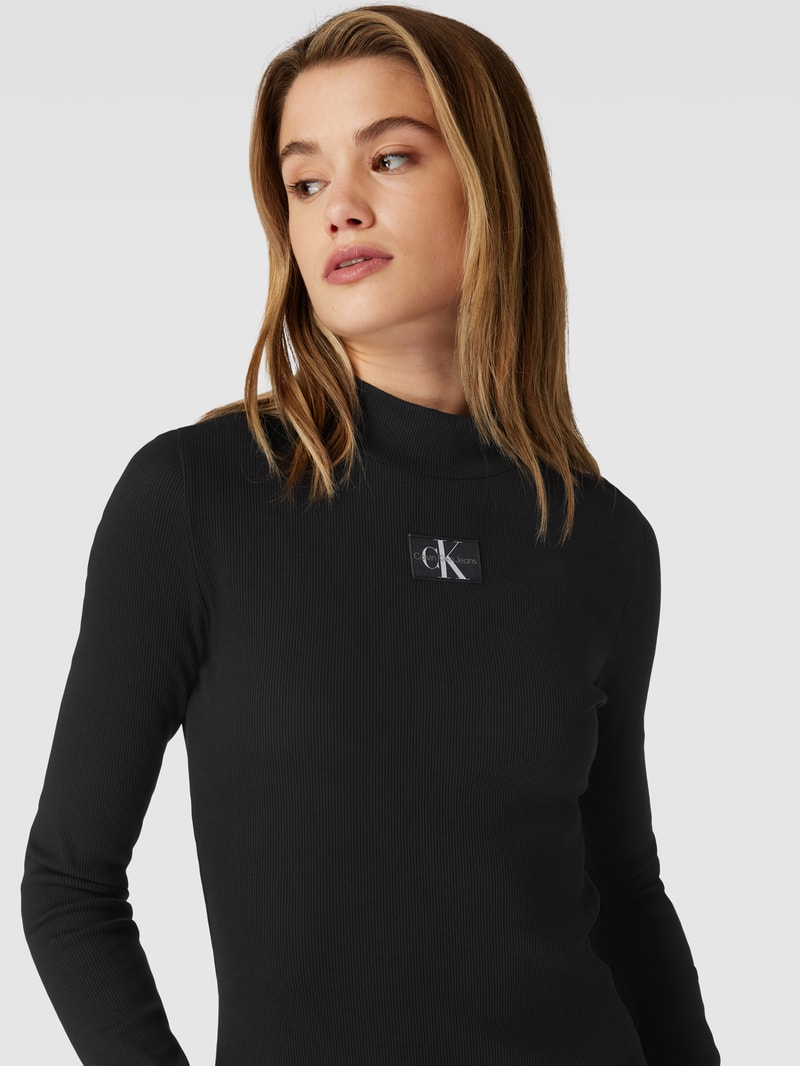 Minikleid mit Feinripp in black