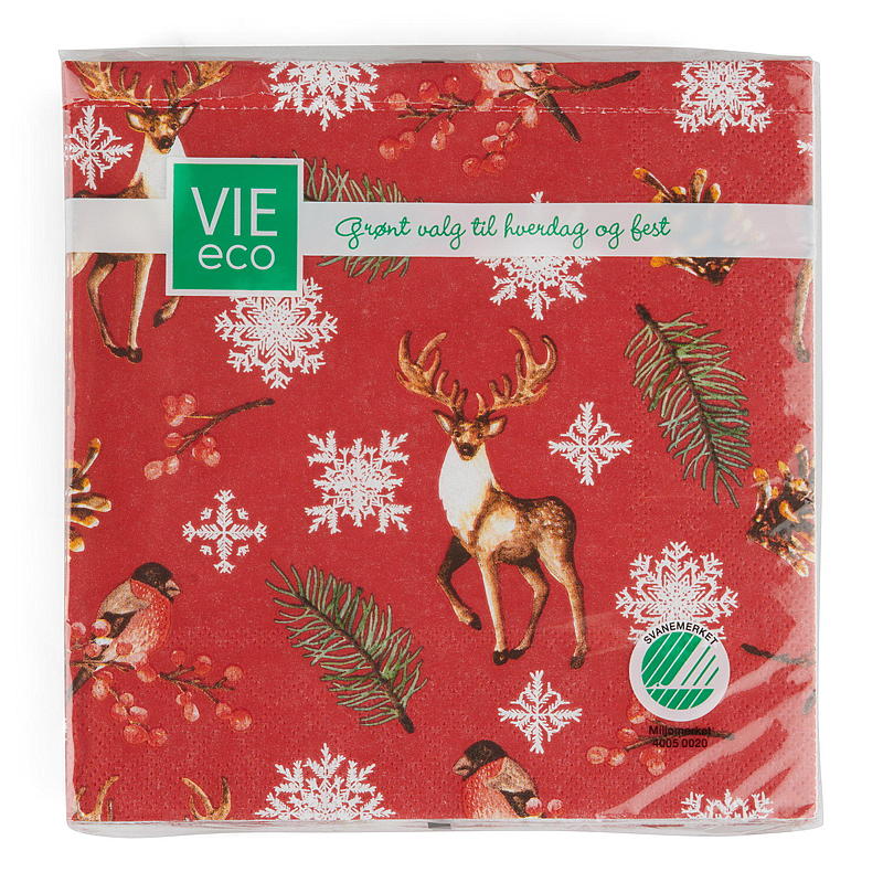Vie Eco Servietter 20-pk 33x33 cm, julemotiv