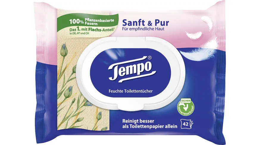 Tempo feuchte Toilettentücher Sanft & Pur