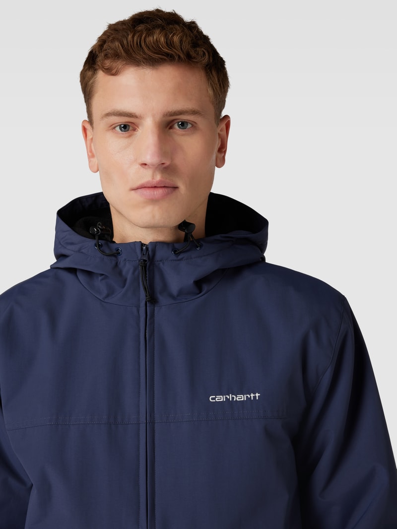 Jacke mit Label-Stitching Modell 'SAIL' in marineblau