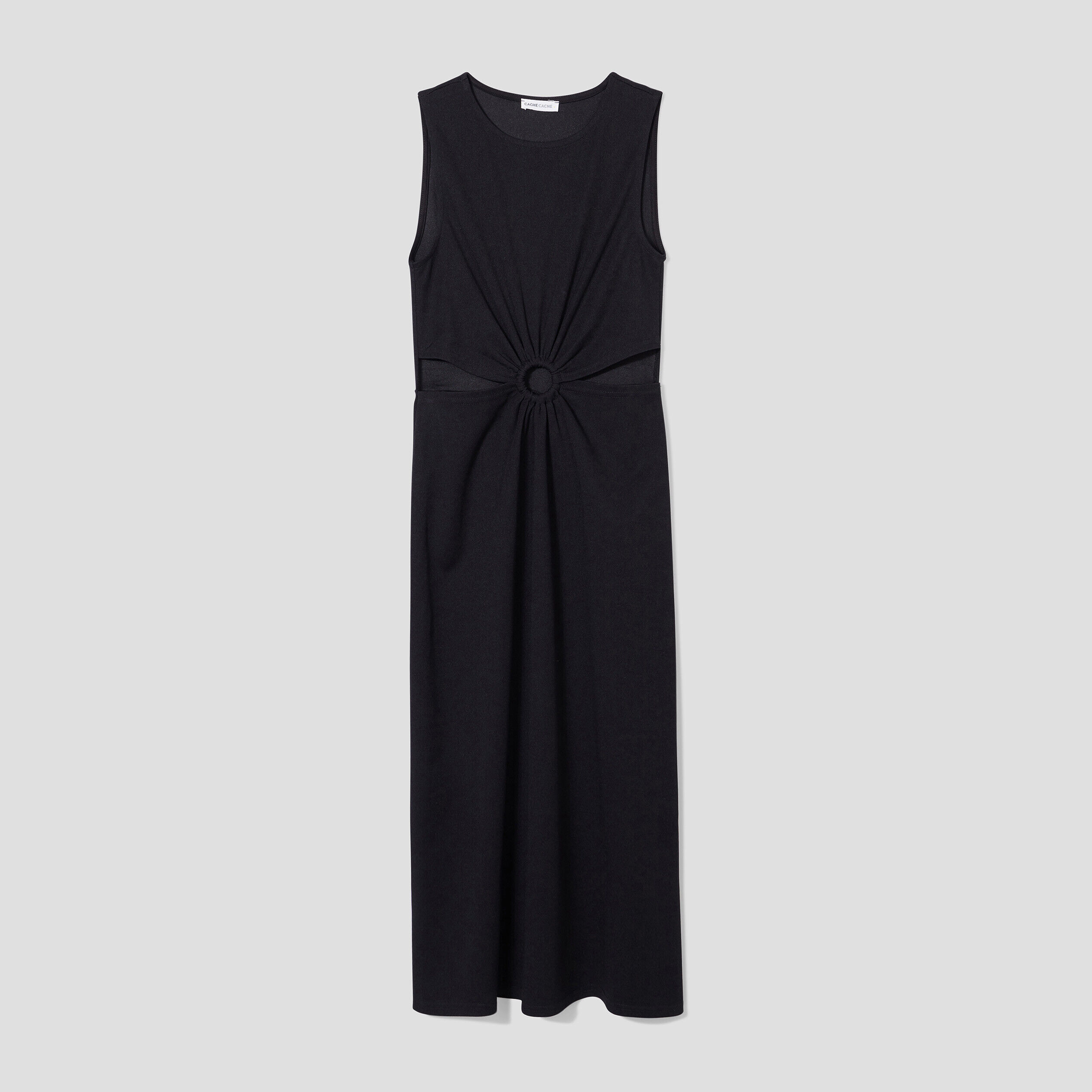 Robe longue droite ouvertures noir femme | Cache Cache