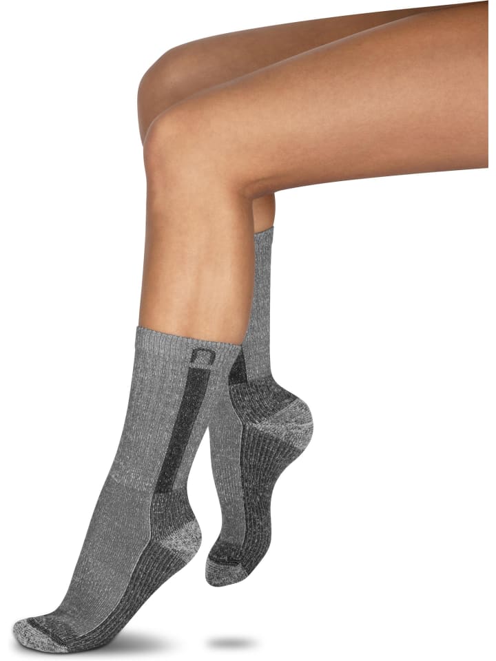 normani 2 Paar Merino Wander- und Arbeitssocken Nowra in Schwarz/Anthrazit günstig kaufen