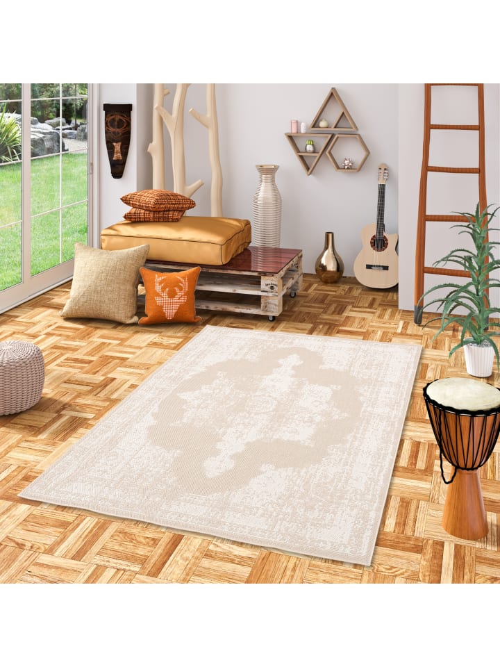 Pergamon In & Outdoor Teppich Marbella Orient Vintage in Beige günstig kaufen