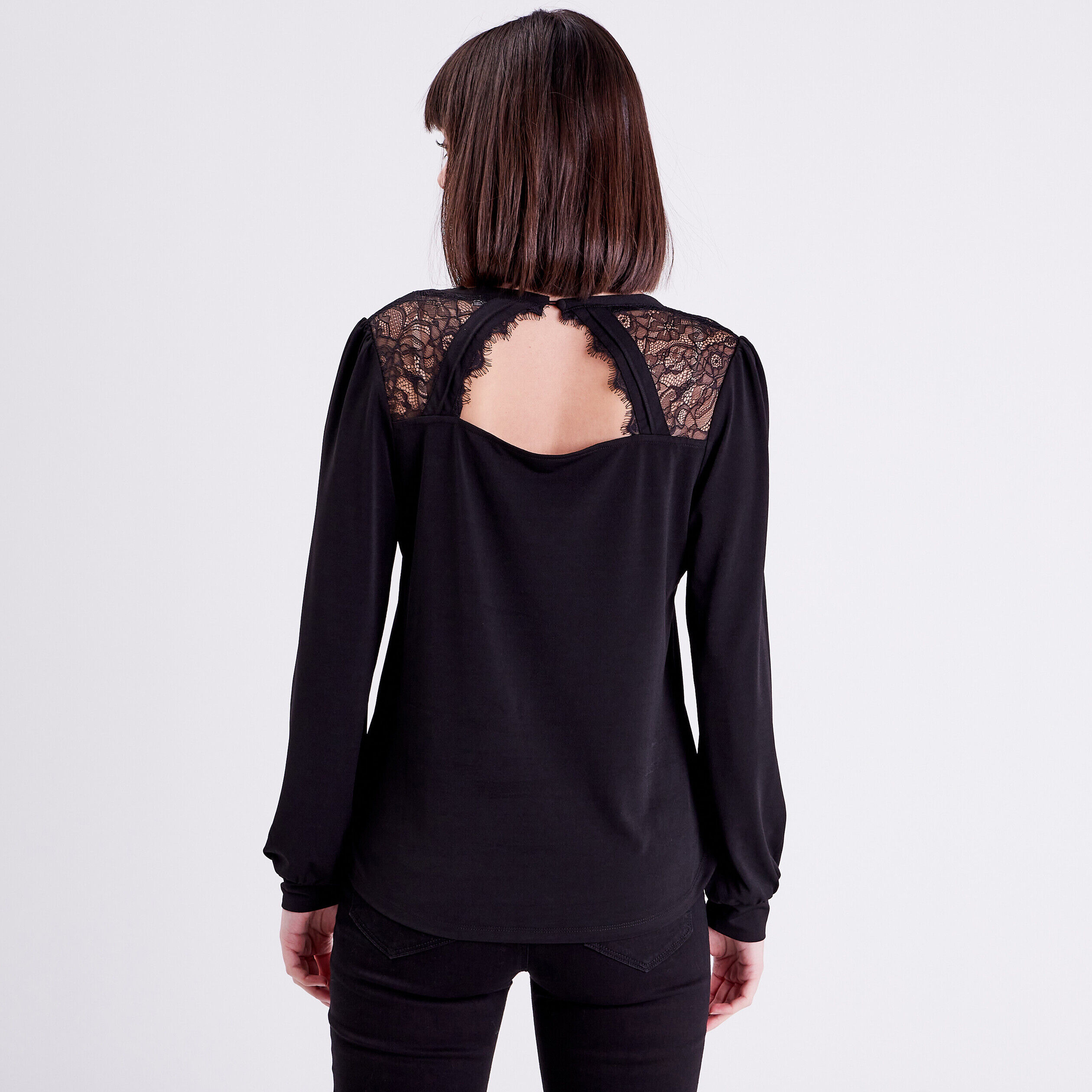 Blouse manches longues noir femme | Cache Cache